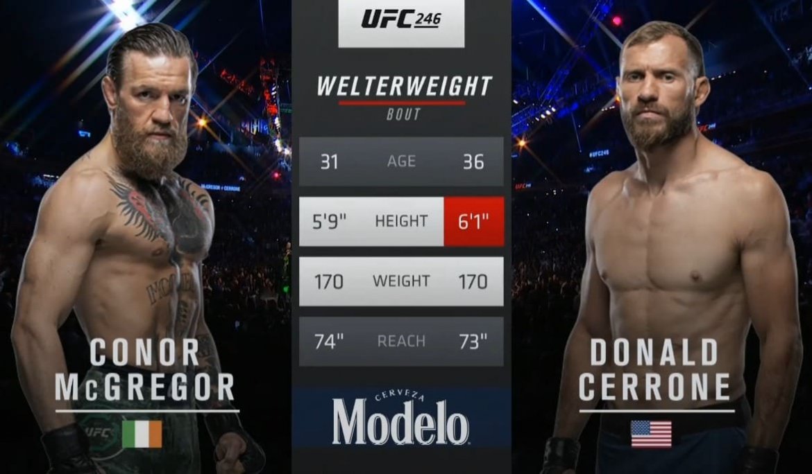 UFC 246: Конор МакГрегор vs. Дональд смотреть онлайн бесплатно.